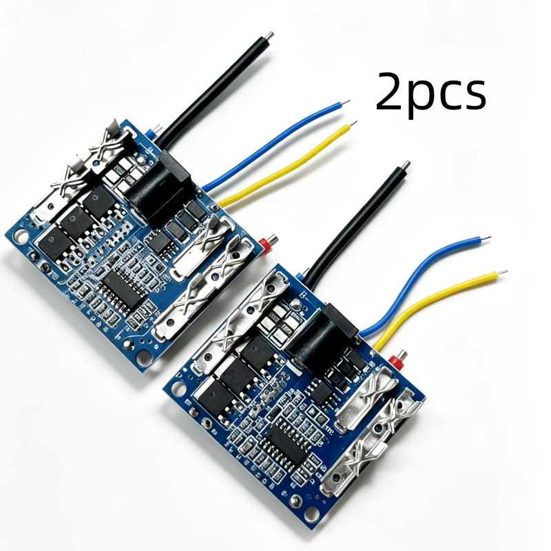 TEMU 2pcs 18650 Battery Board - 21v 30a 3mos, Blue, Pvc/aluminum Alloy, Diy Circuit Board Design, With Temperature Control (high Configuration