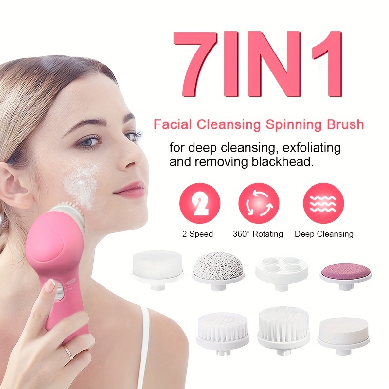 electric 7 in 1 facial cleanser multifunctional face washer facial massager beauty washer pore cleaner details 0