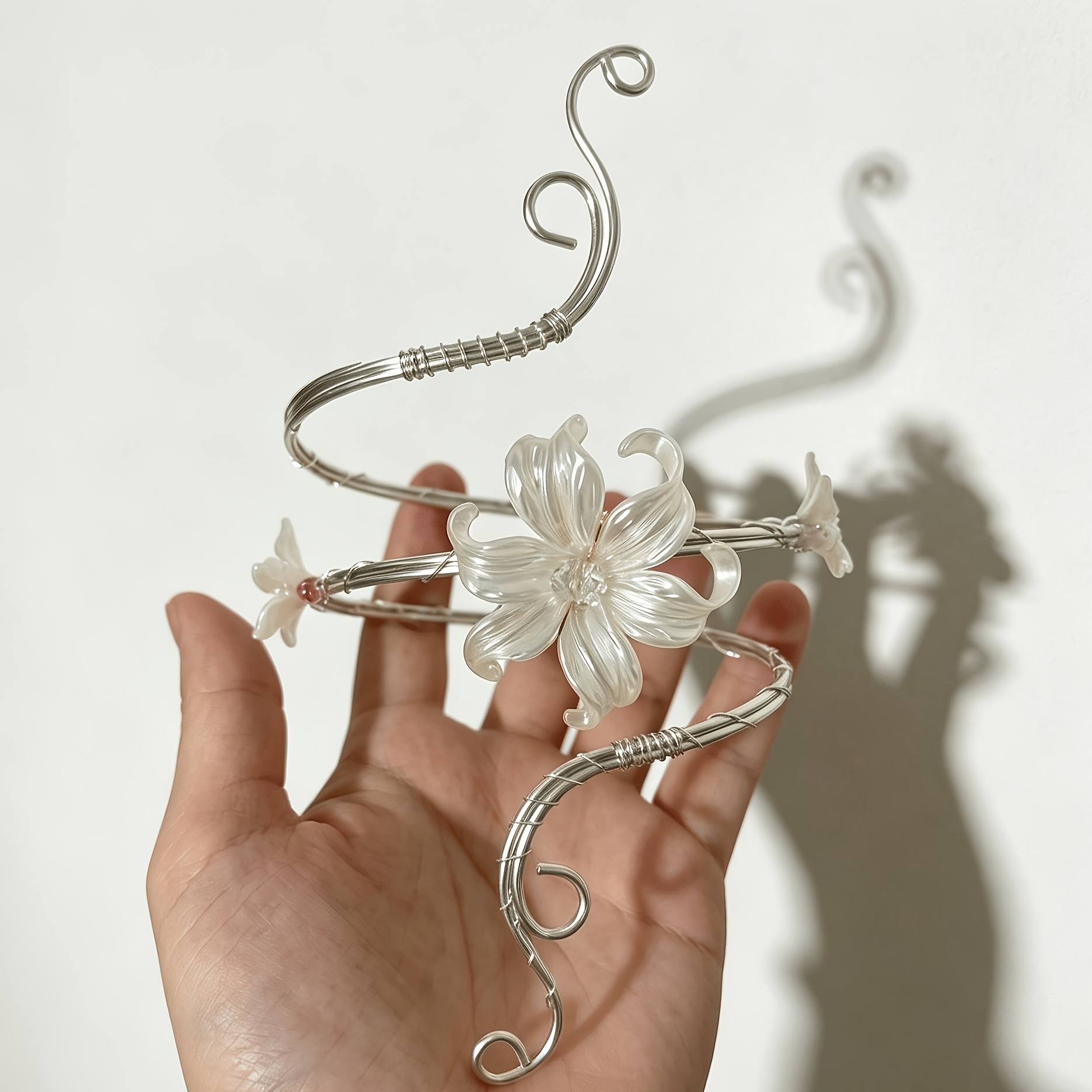 TEMU Floral Arm Chain Women's Geometric Open Bangle Armband Party Wedding Bride Jewelry Beach