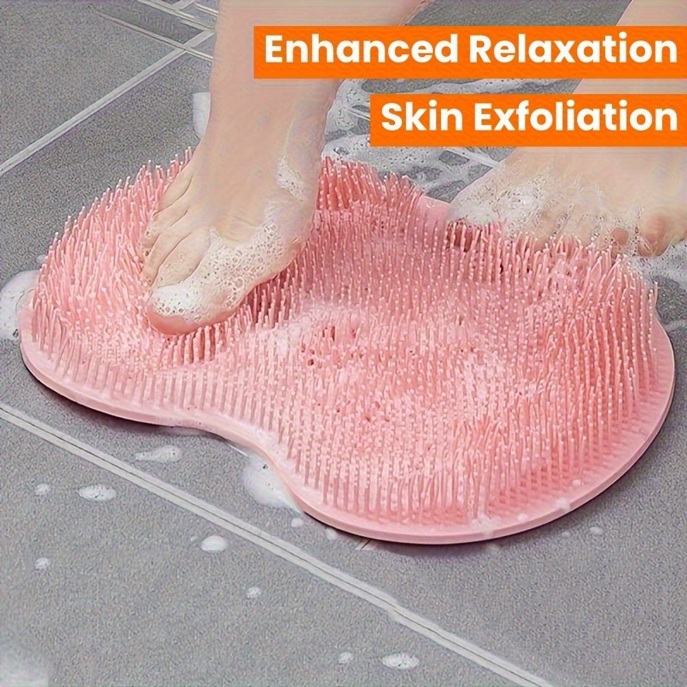 1pc silicone shower   scrub back exfoliator wall mounted bath brush with suction cup no battery electricity free hygienic   for full body   cleaning remover for sensitive light beige family bathroom essential unscented Product details 1