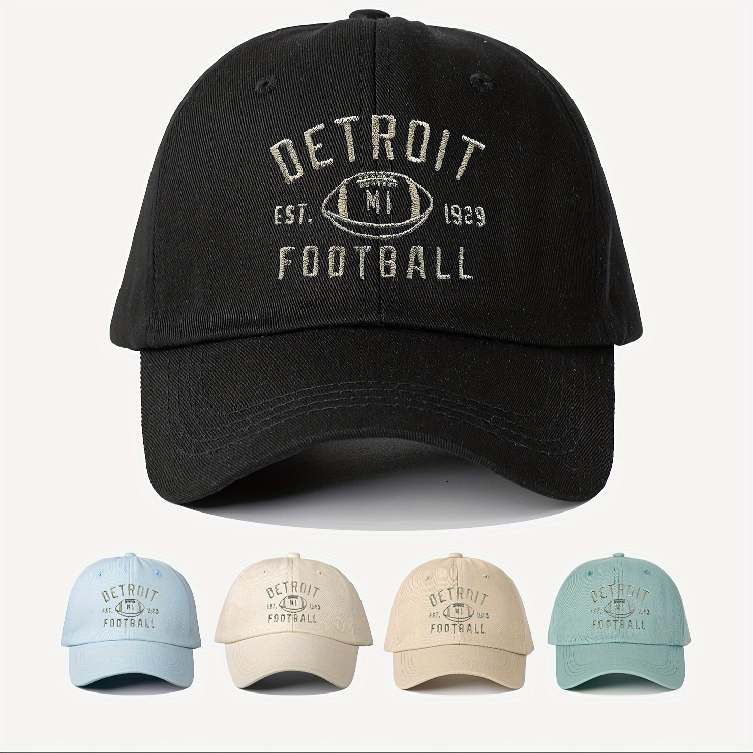 

Detroit Embroidered Baseball Cap - Adjustable, Breathable Cotton Sun Hat For | Fashionable Curved Brim Golf Cap