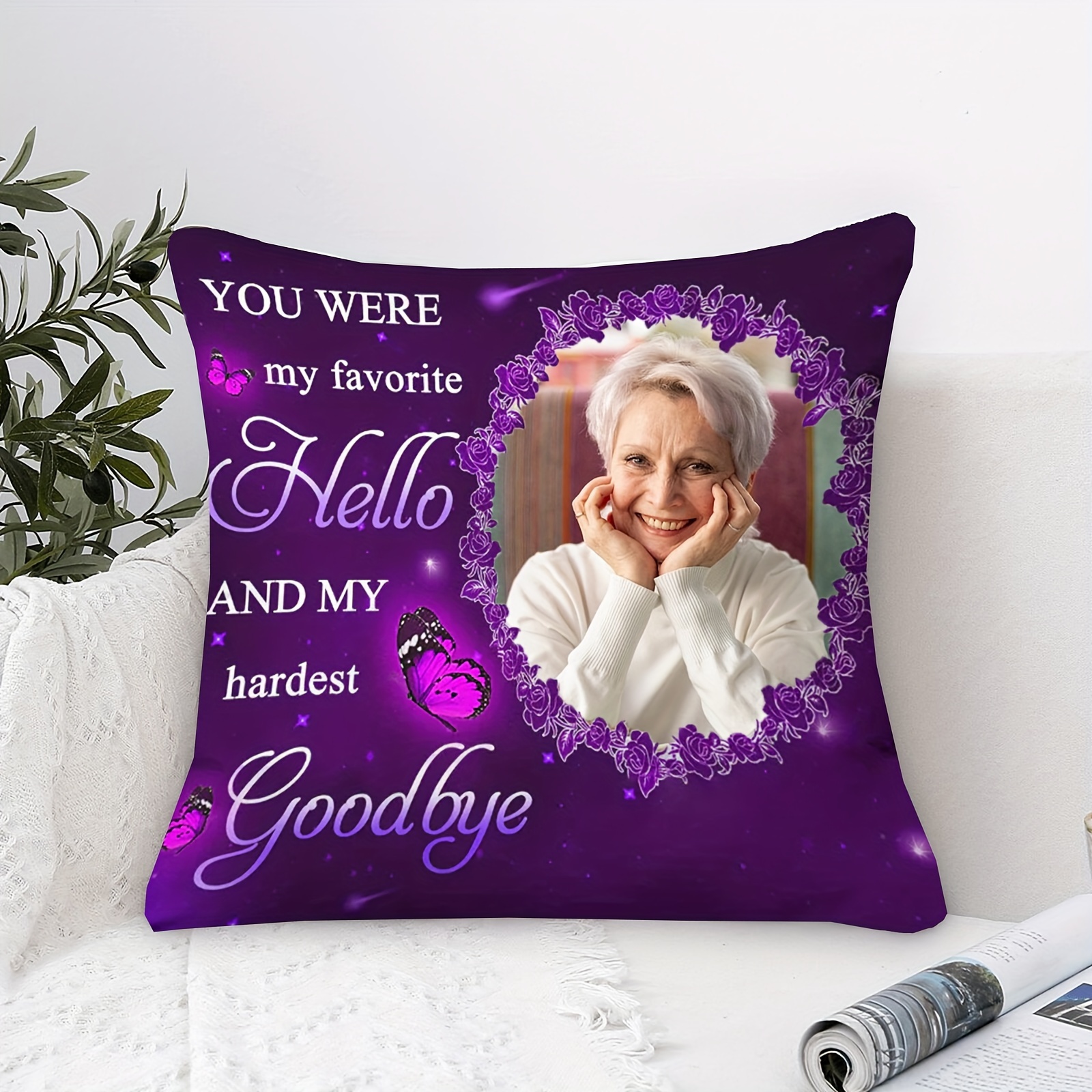 

1pc, Custom Short Plush 1 Sided Printed Pillow 18x18 Inch, A Big Piece Of My Heart, Personalized Pillow In Memory Of A Loved One, Suitable For Sofa, Living Room, Bedroom Home Decor, Cushion Is Not Inc