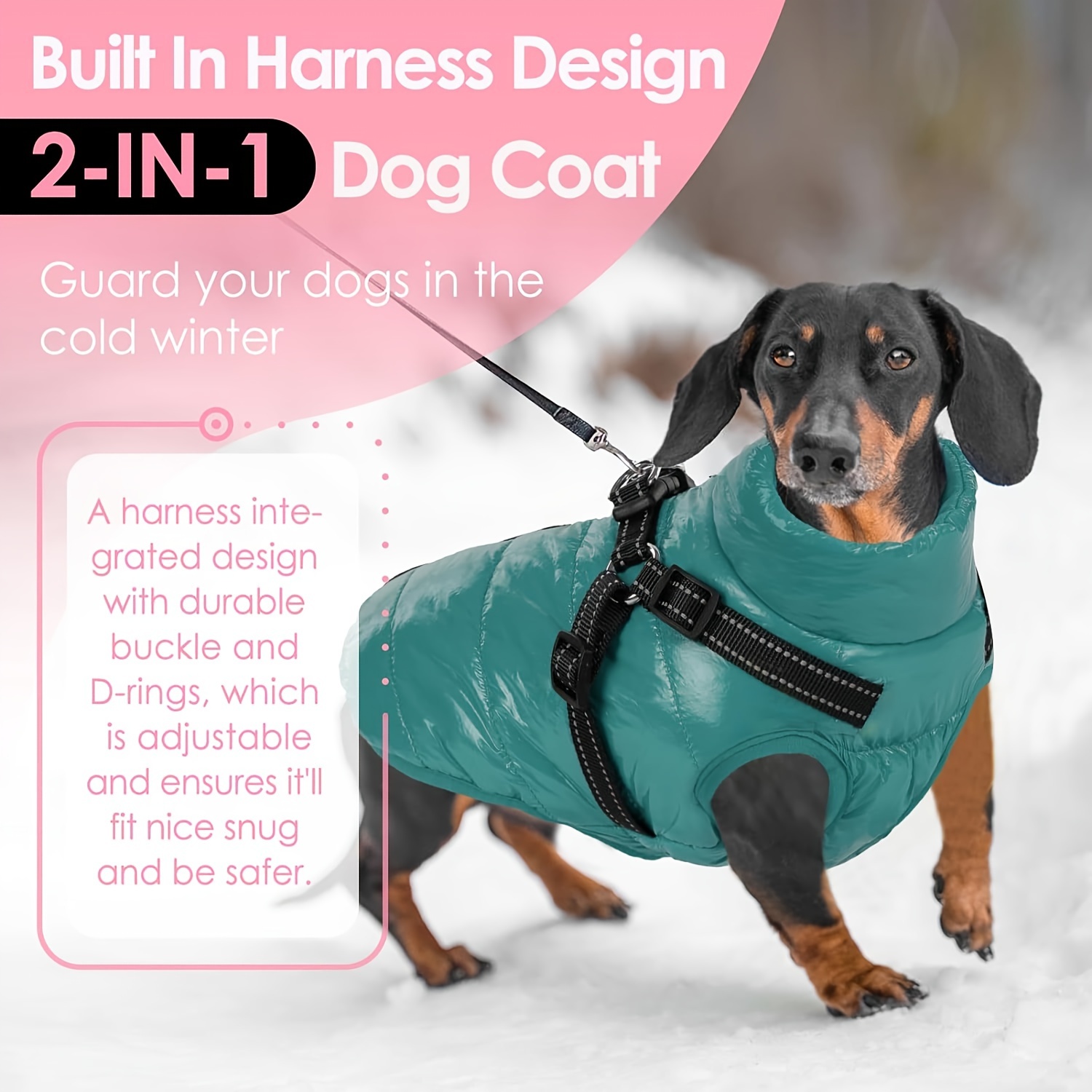 2 in 1 harness dog coat hotsell