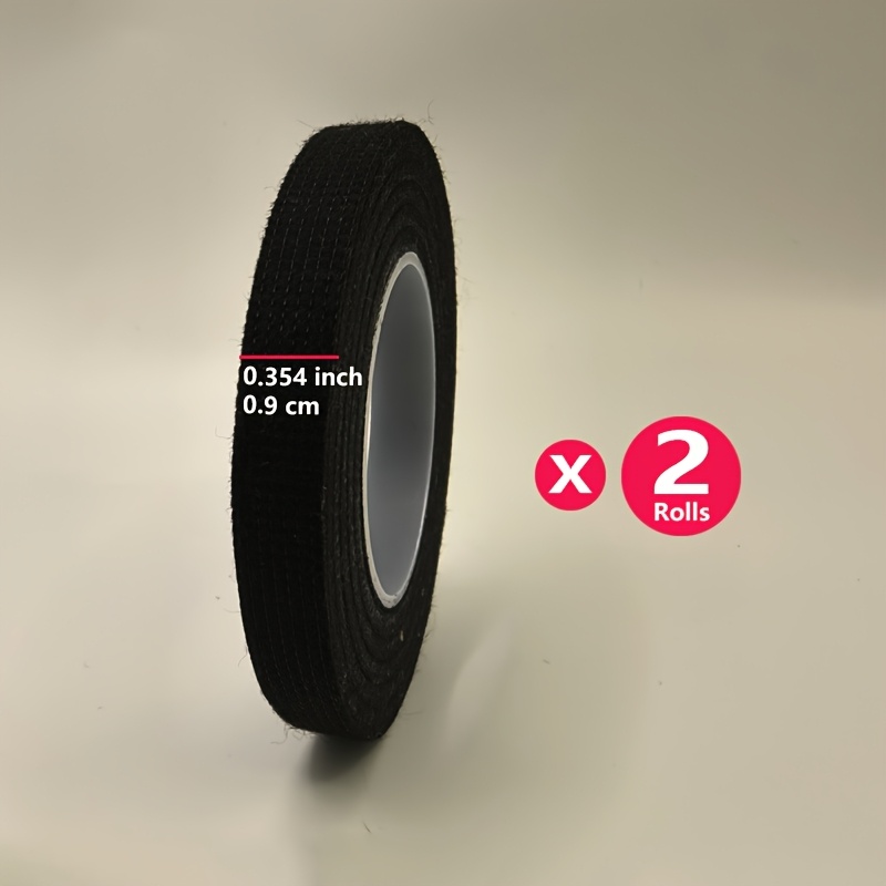 2pcs, Electrical Tape, Flame Retardant Polyester Cloth For Automotive Wiring, Cable Harness Repair, In 9/15/25mm Widths, High-temperature Self-adhesive Electrical Tape