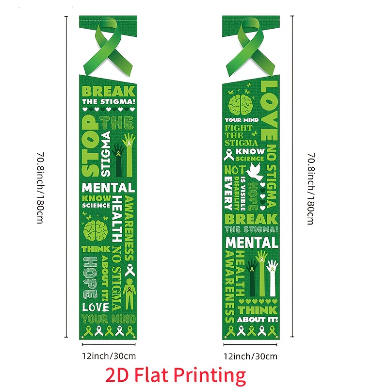 TEMU 2d Flat, 2d Flat - 2d Flat, 2d Flat - Two-dimensional Flat Banners, Consisting Of 2 Pieces, Designed For Psychological Health Awareness.