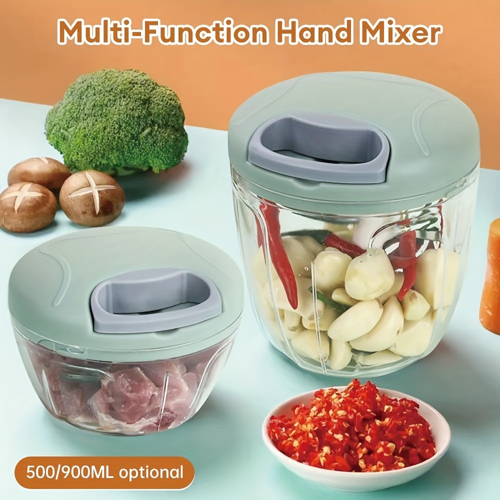 1pc multifunctional manual food processor abs plastic rotary mini vegetable   garlic mincer fruit and veggie masher salad maker kitchen cooking gadget for   prep details 1