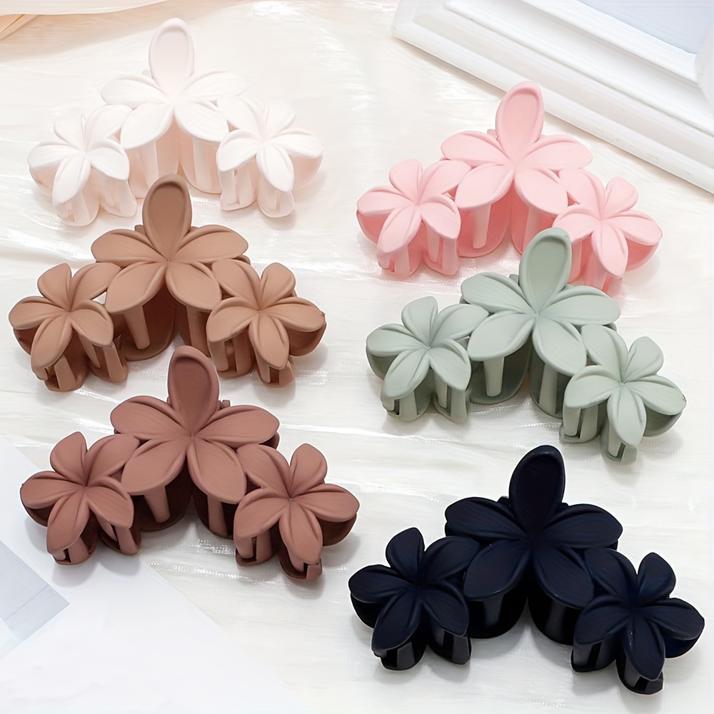 

6pcs Hair Clips Strong Anti-slip, Large Flower Claw Clips Suitable For , Hawaiian Hibiscus Cute Flower Hair Clips Accessories For Women And Girls