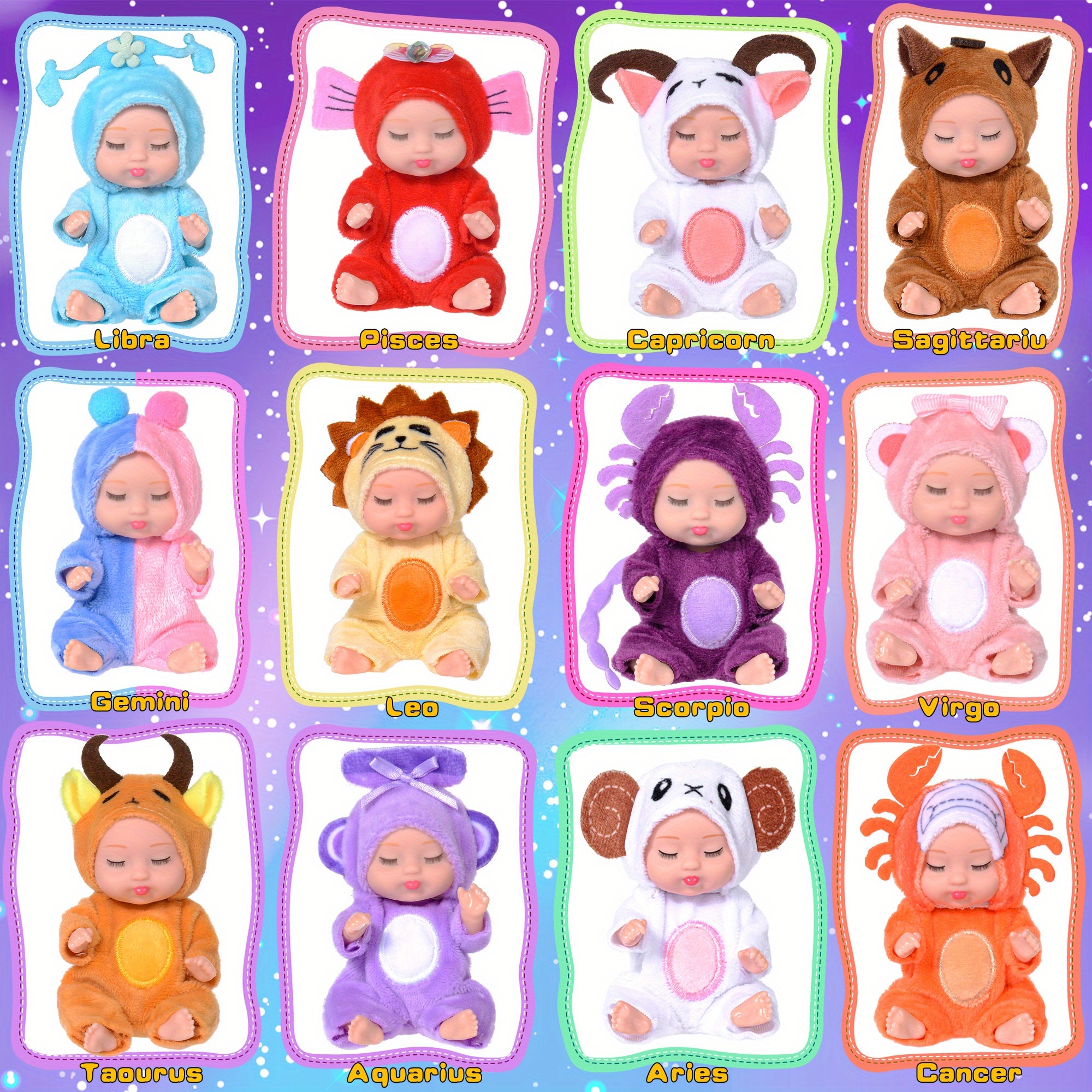 TEMU A Set Of 12 4-inch Mini Constellation Dolls, Full Constellation Dolls