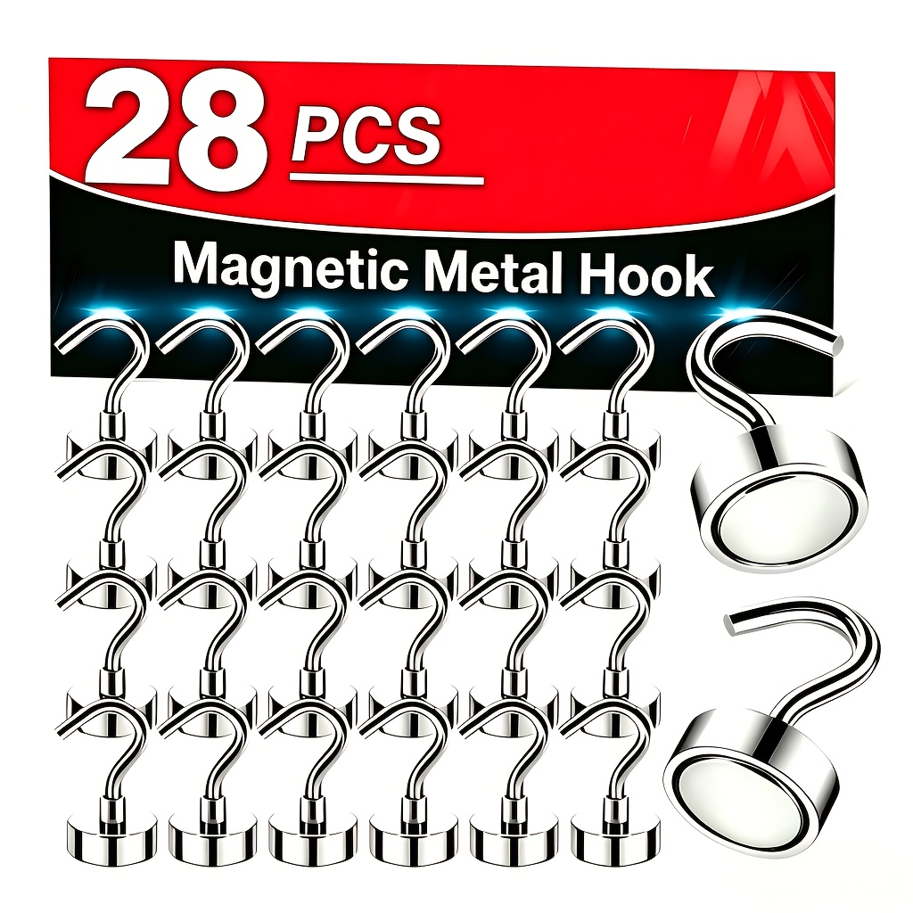 2026 New Model E12 Type Premium, Thickened, Durable, Classic, Retro, Durable Refrigerator Metal Hooks, 28 Pack, For Hanging Household, Kitchen, Workplace, Office, Hooks, Utility Hooks