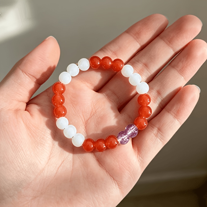 Translucent Multicolor Bead Bracelet, Casual Style