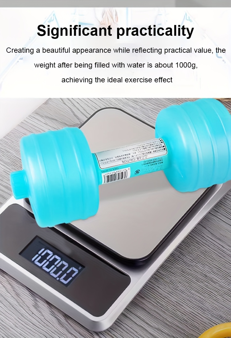 Dumbbell-shaped water-filled hand weight - High Quality sports water bottle, suitable for gyms, fitness and water training - High quality, full-body exercise suitable for both men and women
