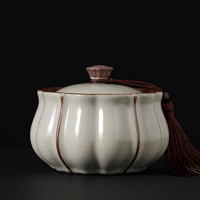 Image of Porcelain For Lotus Shape Household Kitchen Supplies Storage Equipment Bathroom Storage Equipment And Storage Jars Suitable For Home Decoration Porcelain Jars For Daily Home Storage, Canisters
