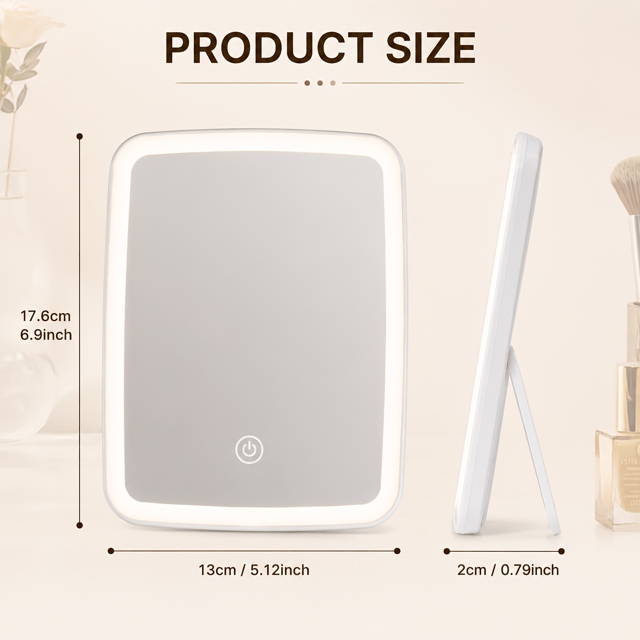 high definition lighted for makeup mirror with elegant round design clear mirror restores   details for precise for makeup   light protects eyes Product details 4