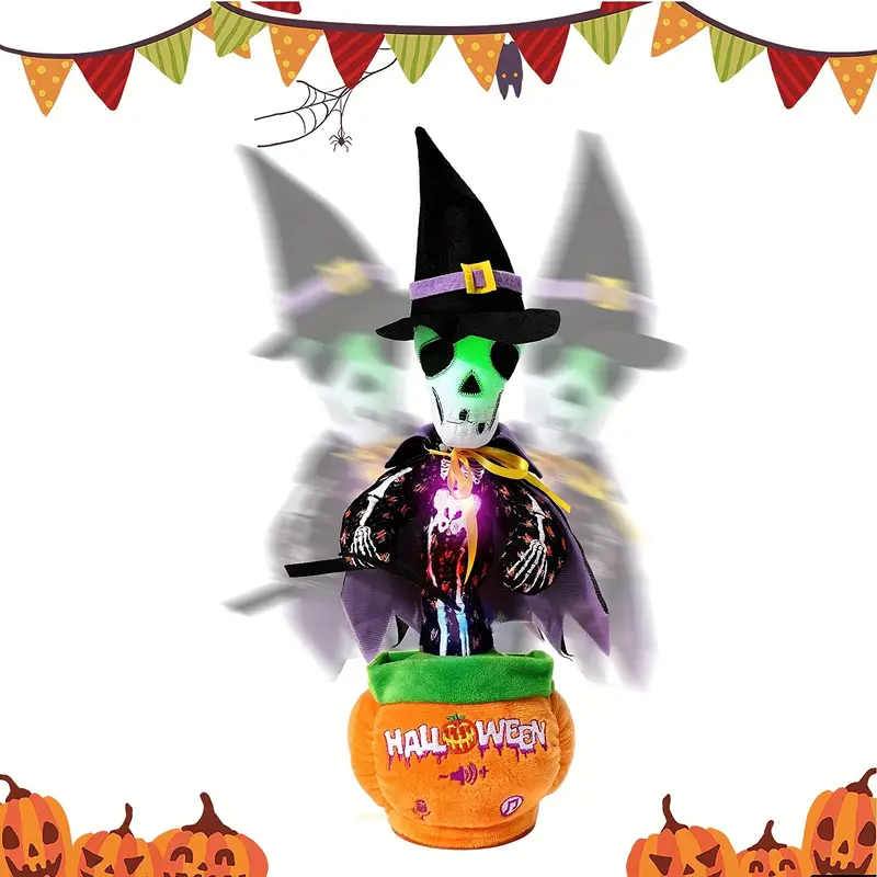 skulls and stuffed animals ornaments halloween christmas batteries details 4