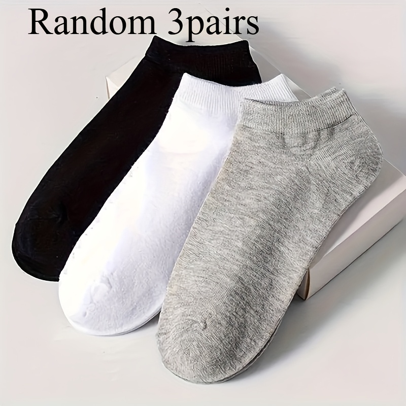 3pairs Short Socks, Unisex Thin Breathable Classic Solid Colors, Suitable For Spring Summer, Fashion Socks