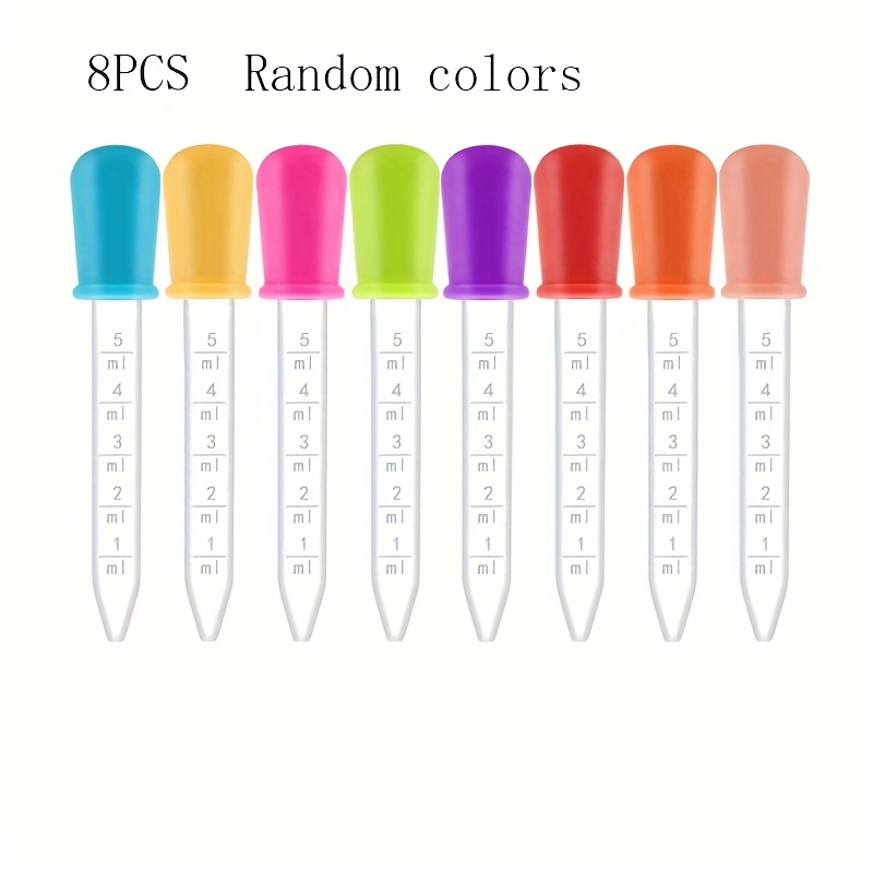 8pcs Liquid Pipettes, Random Colors, And Plastic Pipette Transfer Droppers, Suitable For Resin, Jewelry Casting Supplies, Industrial Scientific Craft Projects
