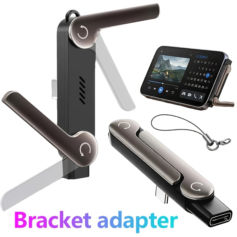 adaptador de soporte de carga para teléfono tipo c   plegable portátil otg giratorio   para teléfono móvil con interfaz tipo c, 1/2/3 piezas