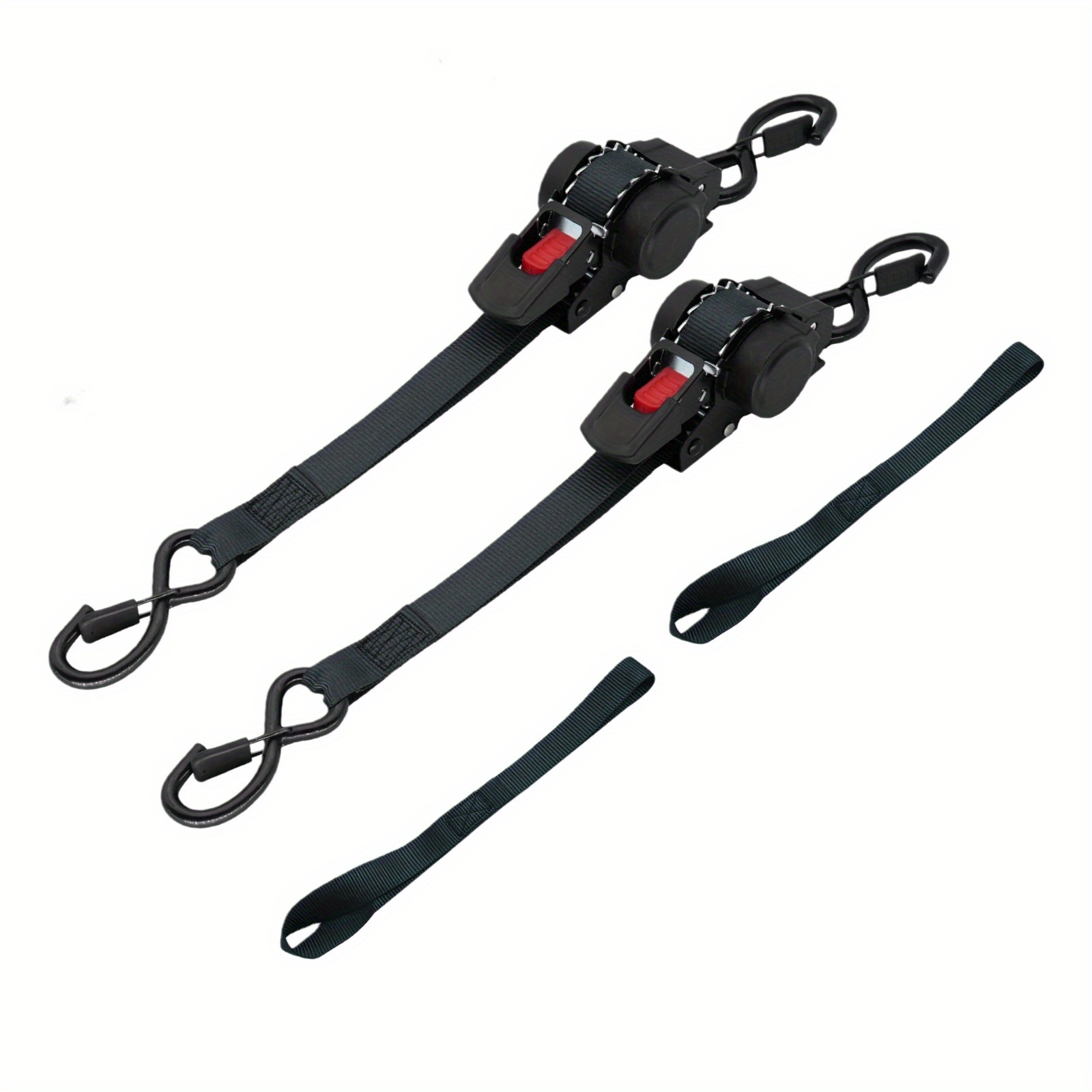 Heavy-duty Automatic Retractable For Cargo Straps, 3.5m (138") Extended Nylon Webbing, 681kg Load Capacity, No , Labor- Design, With Durable Metal Hooks - Ideal For Cargo Securing & Vehicle Towing ()