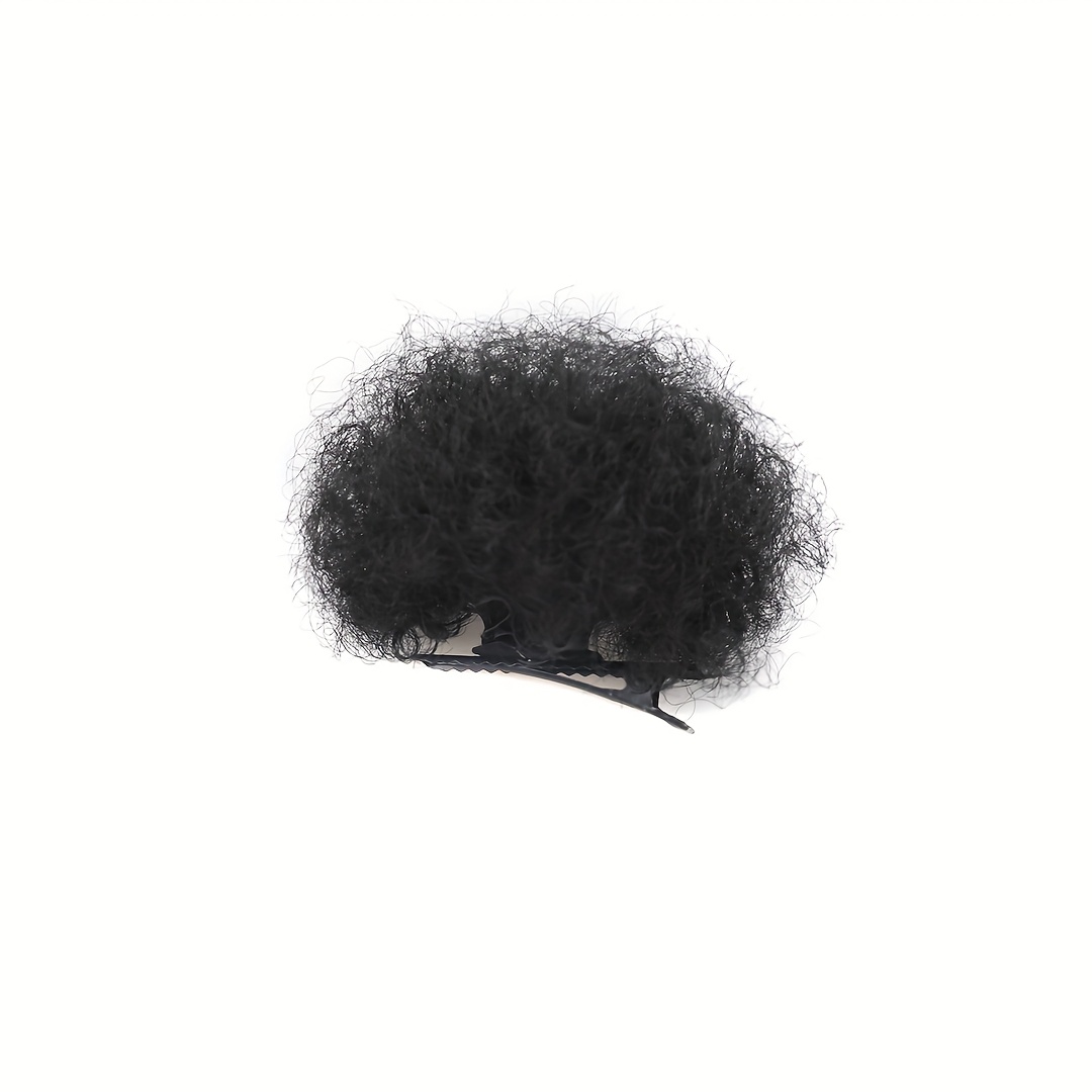 Image of 1pc Mini Afro Puff Wig With Pointed , Handmade Little Girl's Bun, Perfect For Birthday Parties And Everyday Hairstyle Accessories