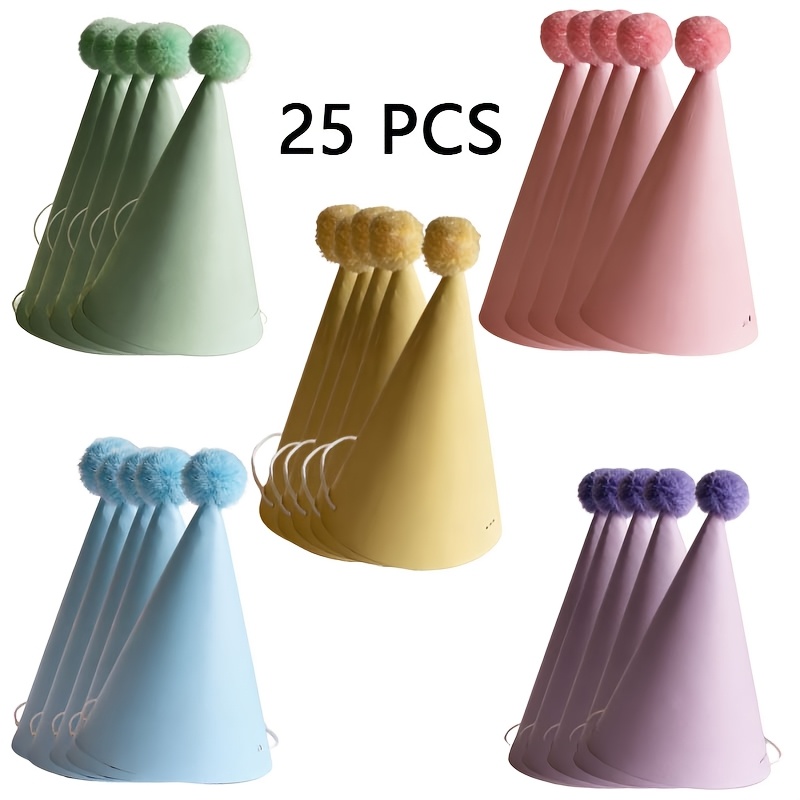 TEMU 20/25pcs Party Hats For Birthday, Hats, Party Headwear, Exquisite Paper Material, Suitable For Birthday Parties, Weddings, Celebrations,