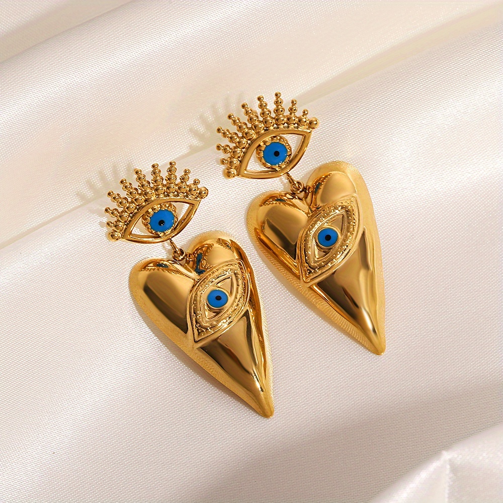 Vintage Devil's Eye Pendant Earrings, Exquisite Gift for Halloween