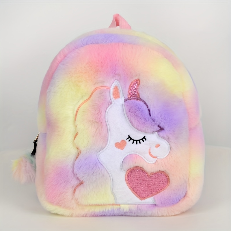 New Large Capacity Unicorn Embroidery Plush Bag Girly Full Cute Lightweight Backpack