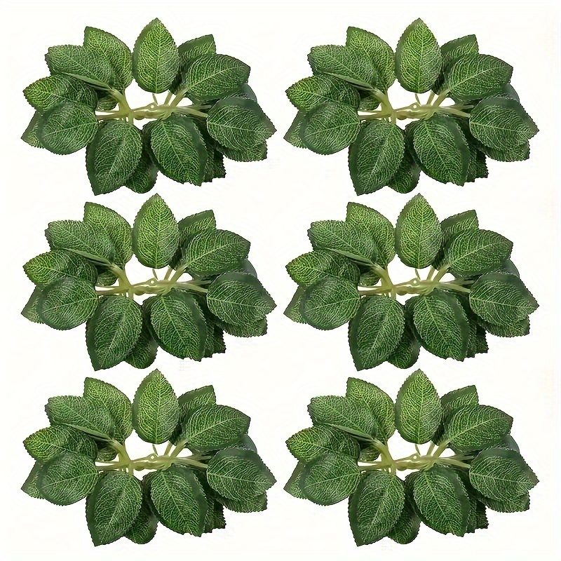 

50-pack Green Artificial Rose Leaves With Stems - Perfect For Diy Wedding Bouquets, Centerpieces & Party Decorations Flower Decorations Wedding Bouquets For Bride