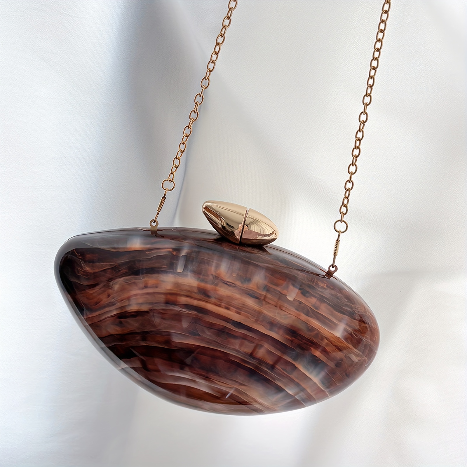 E-shop Eine braune Acryl-PVC-Handtaschenkette, Perlen-Hochzeits-Abendtasche