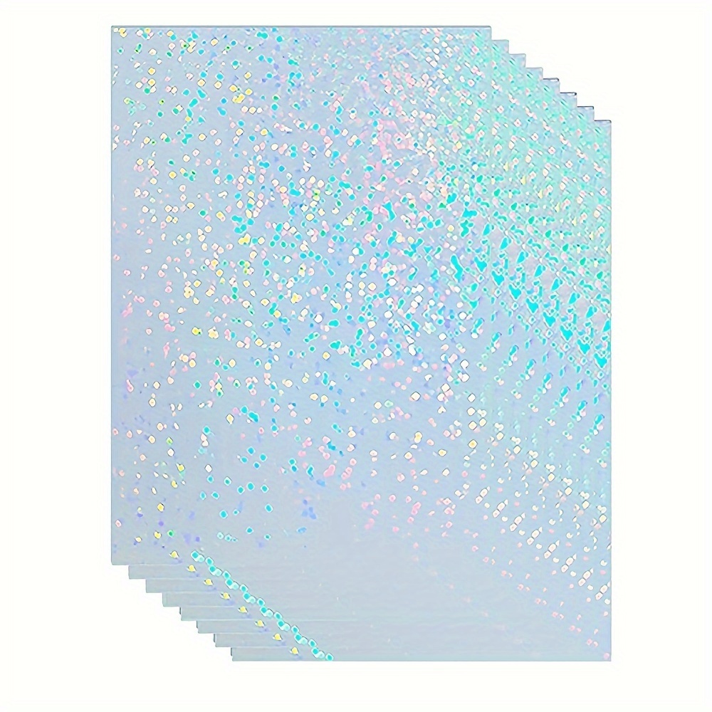 

lustrous" 50-piece Sparkle Holographic Clear Vinyl Sheets, 4.1x2.9" - Cold Laminated Pvc Adhesive Film For Stickers & Decals