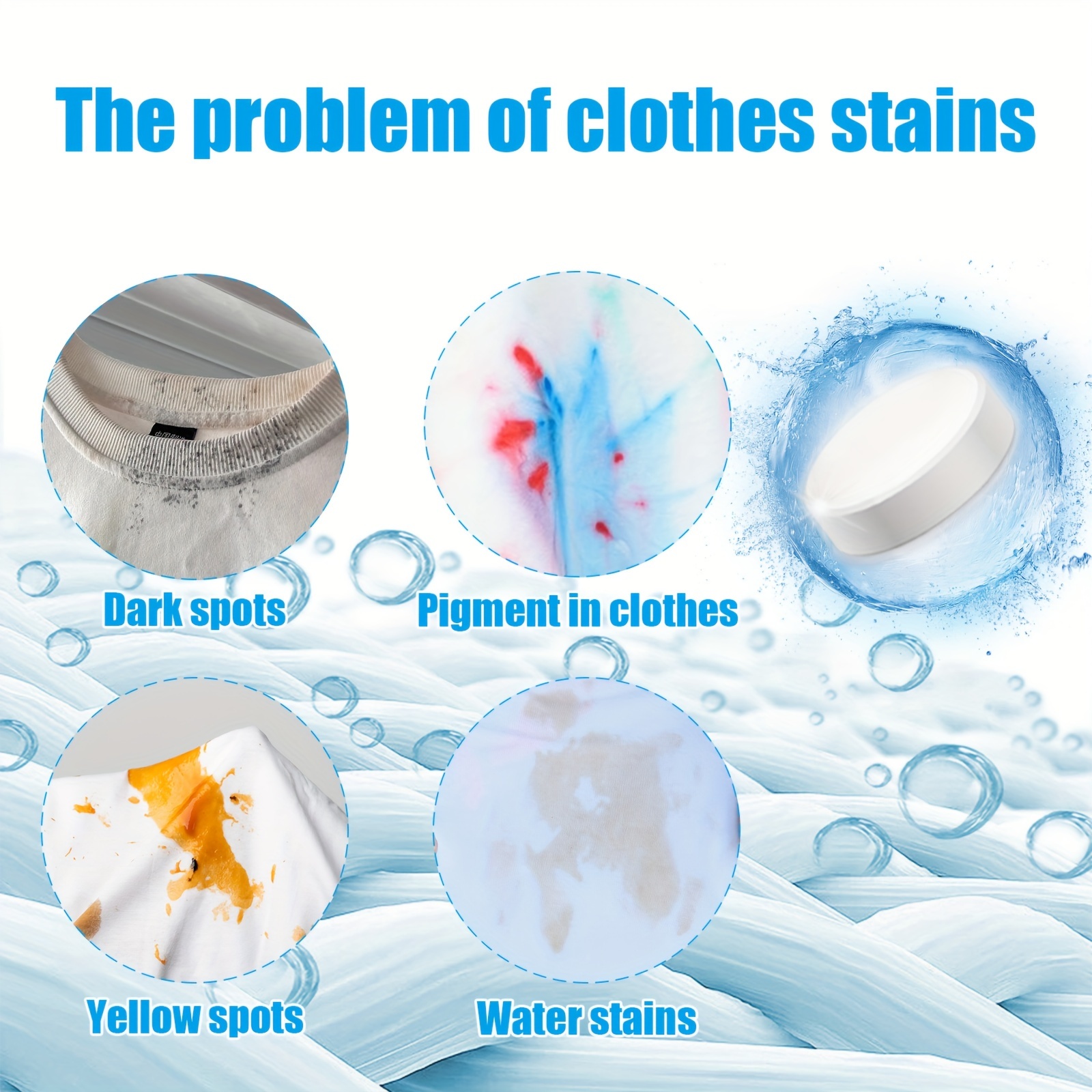 20pcs clothes stain remover effervescent tablets eliminates yellowing oil grease stains essential home cleaning tool details 1