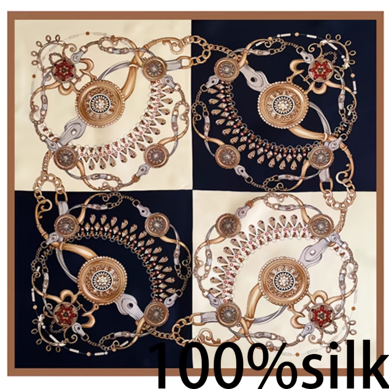 Women's 100% Silk Scarf & Headband Set, Vintage Style