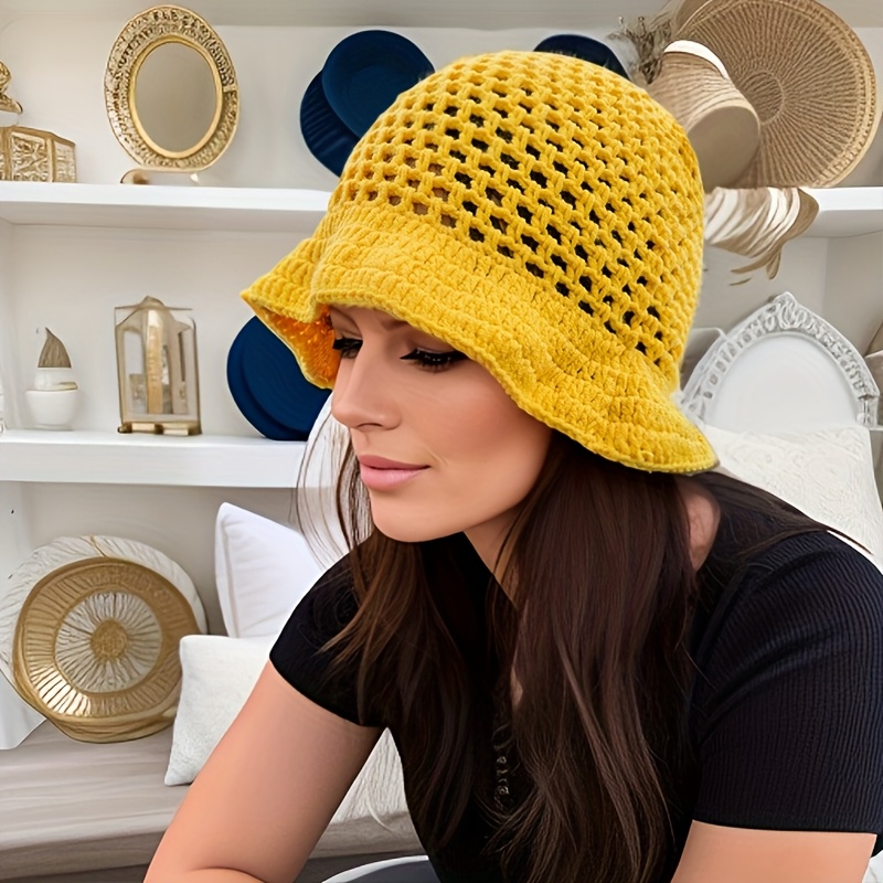 women's multicolor bucket hat handmade lightweight warm Temu Bahrain