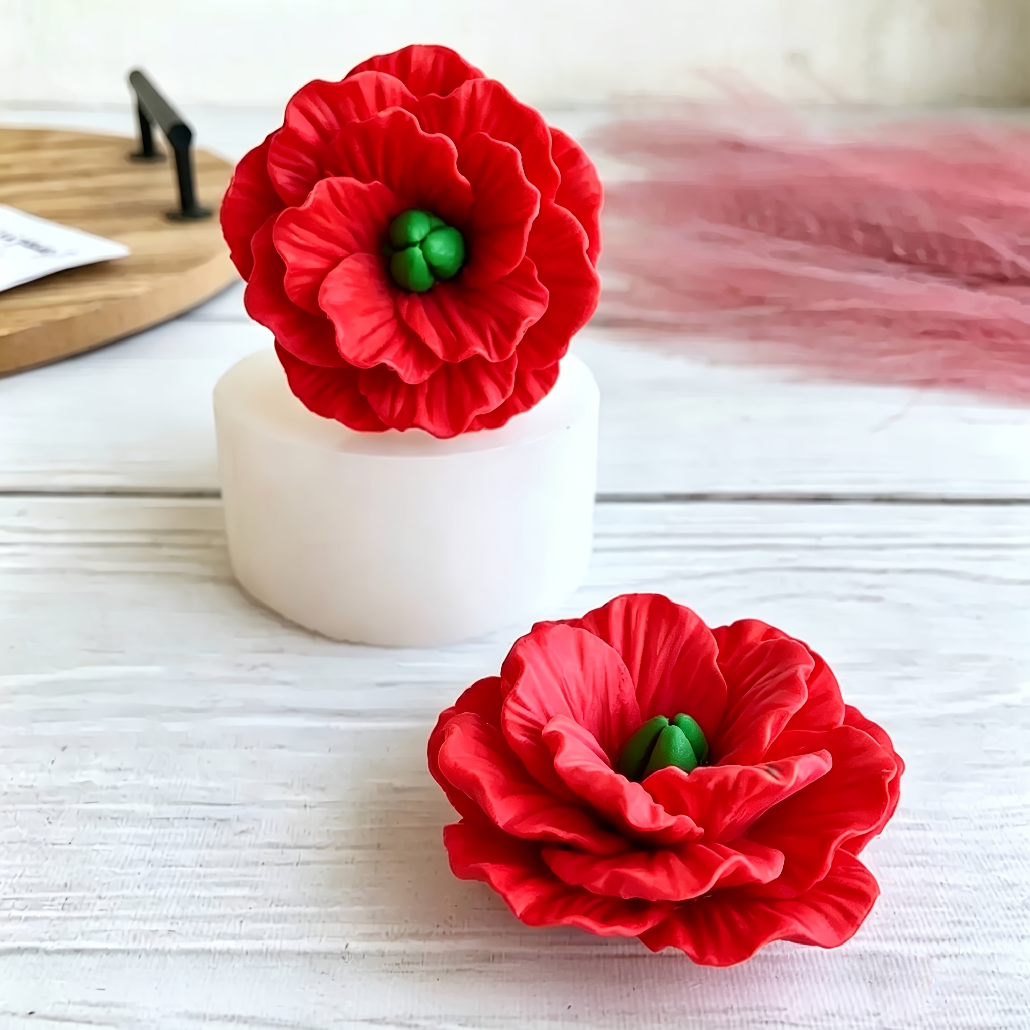 TEMU Moule en silicone à motif de fleur de chocolat, pour pâte à , bonbons, également adapté pour savon artisanal, bougies, ornements en plâtre