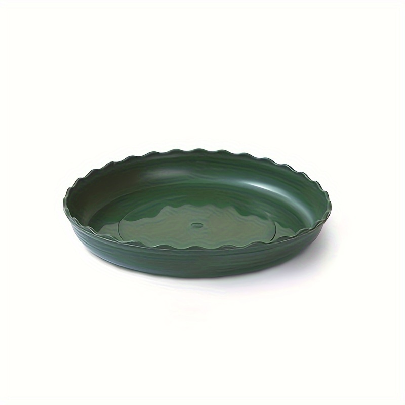 TEMU 5pcs Flower Pot Saucer Set, Mobile Base Tray, Round Plastic Fluted Plant Tray, Ideal For Gardening Enthusiasts