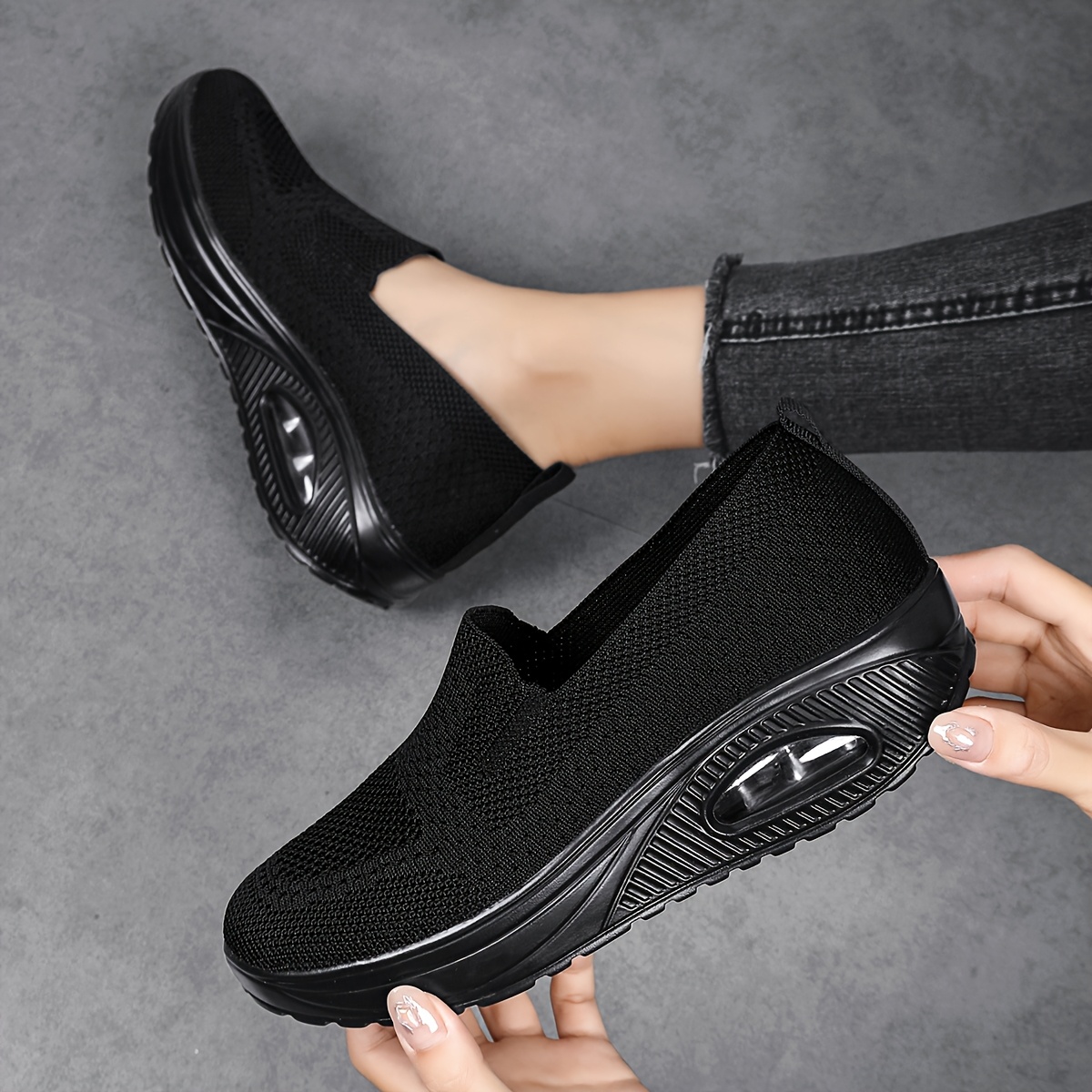 Premium Black Flexible Footwear