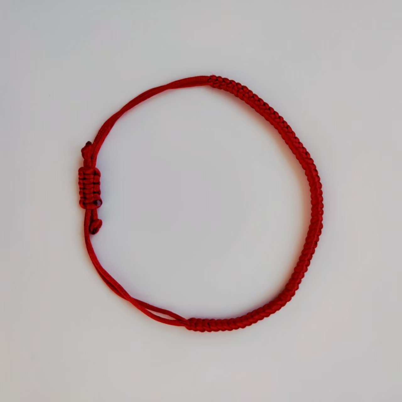 2pcs Red Rope Lucky Knot Bracelets, Handwoven Adjustable