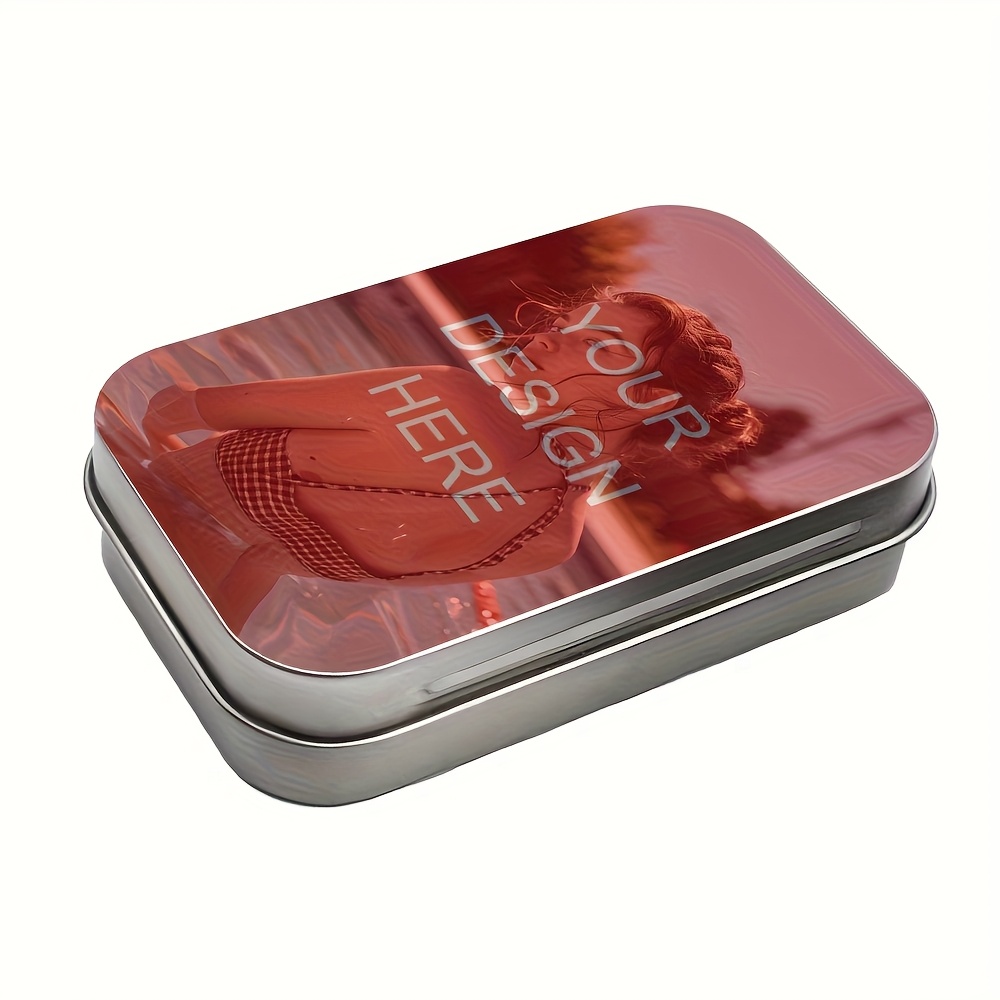 TEMU 1 Metálica Personalizada con Foto - de Almacenamiento Rectangular con Articulada, Adecuada para Joyas, Almacenamiento de Costura y Objetos
