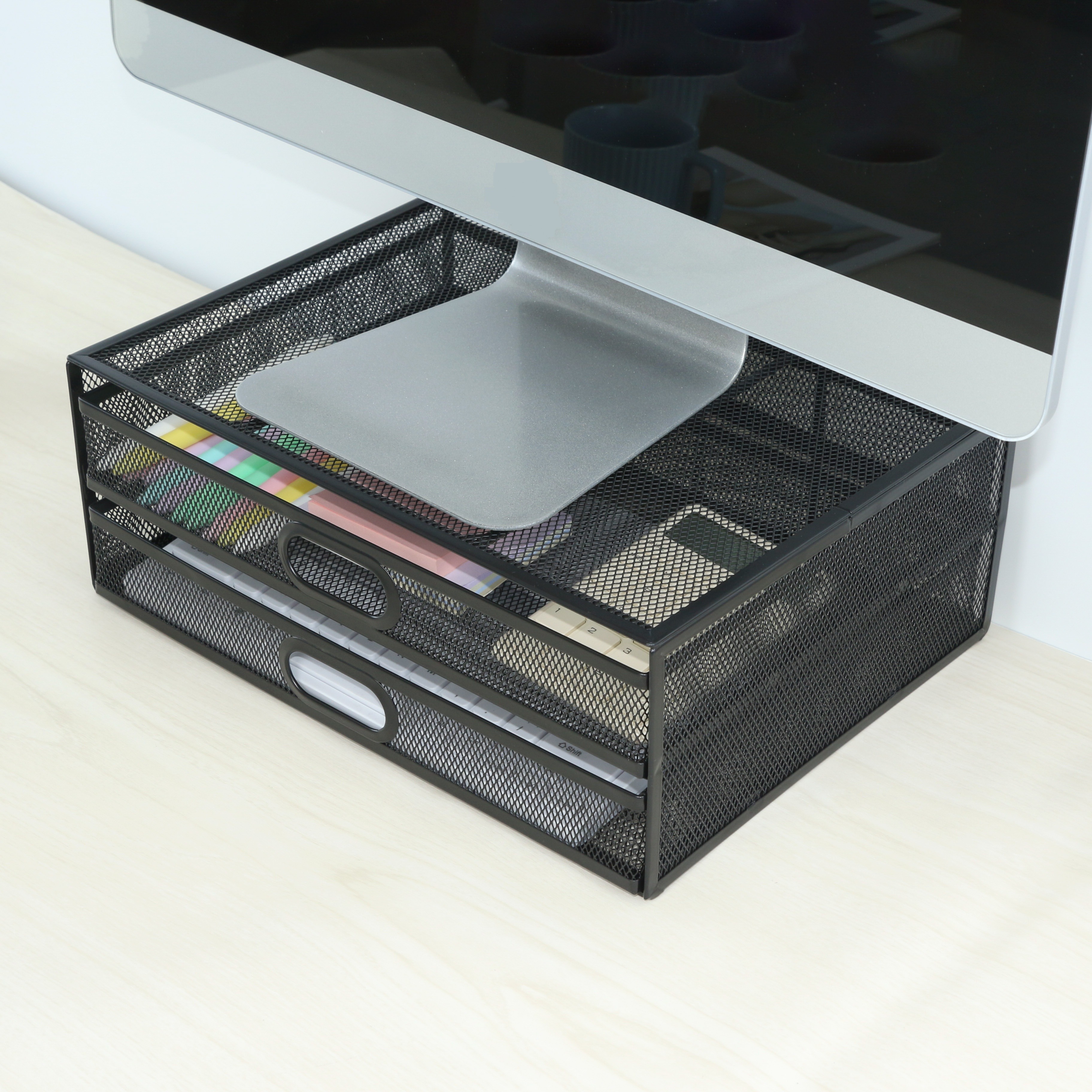 Multifunctional Storage Rack with Drawers for Desktop Organization