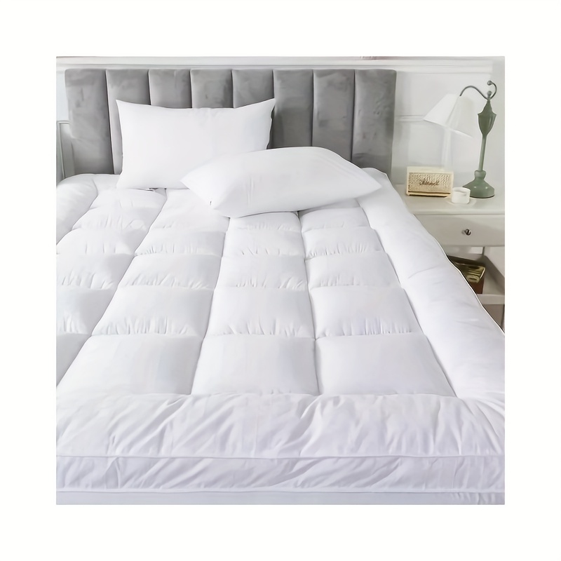 Super Soft 4Inch/ 10 Cm Deep Fill Mattress Topper Luxury Quilted Bed Pad With Elastic Corners Breathable, Durable, Machine Washable, Ideal For Single, Double, King Super King Beds For All Season Comfort