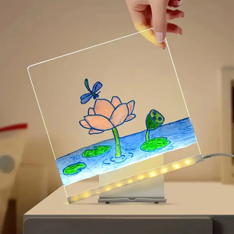 interactive glow in the dark whiteboard with warm color led lighting usb powered space themed art display for young artists drawing writing and creative whiteboard creative play display durable construction Product details 2