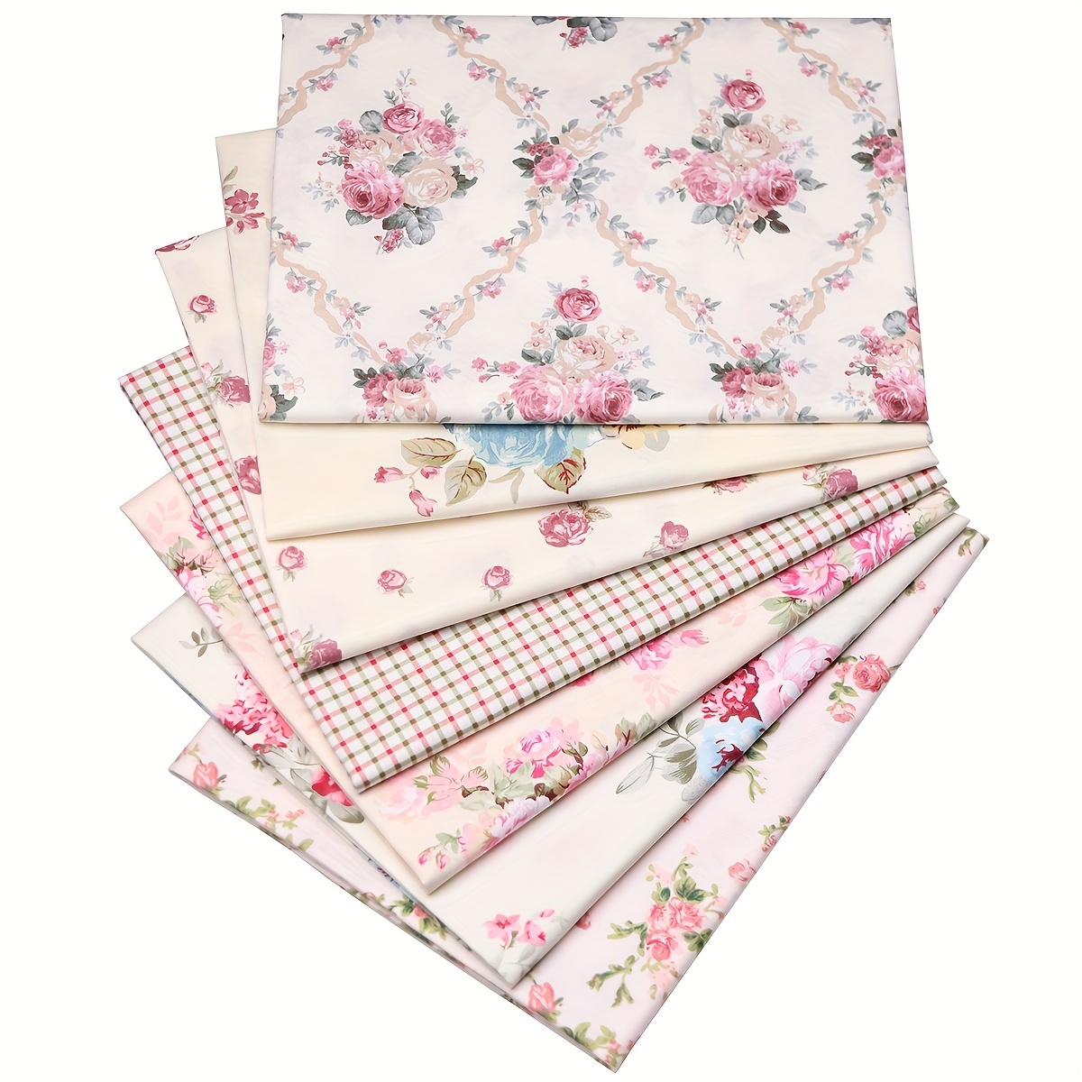 

Hanjunzhao Vintage Floral Cotton Fabric Bundle, Pre-cut Quarter Bundle For Sewing, Diy Crafts, Doll Clothes, Quilting Patchwork, 7-piece, Hand Wash Only, 100% Cotton Precuts, - 7.87 X 9.84 Inches