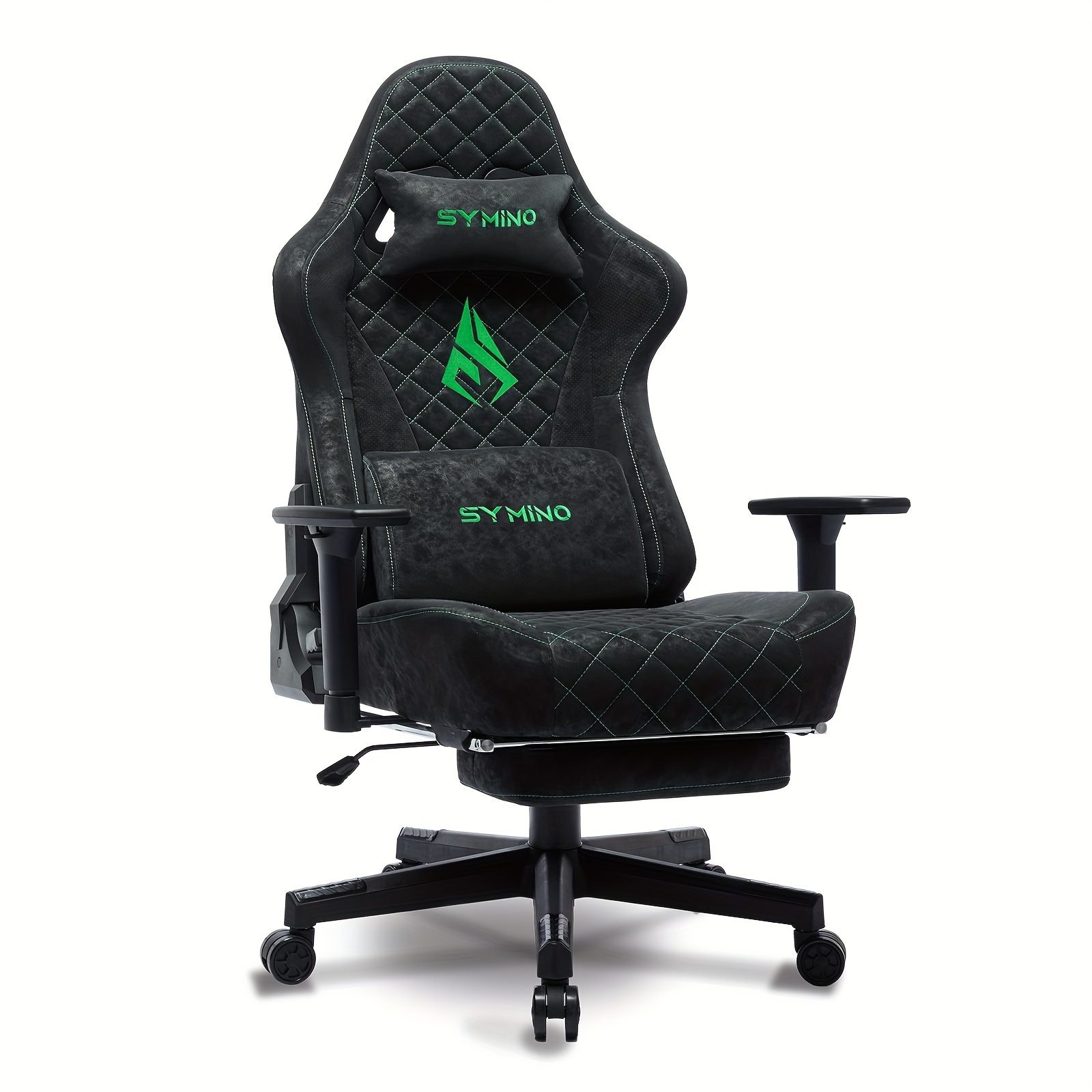 TEMU Gaming Chair With Footrest, Ergonomic Computer Chair, , Vintage Pu Leather Video Game Chair Office, Height Adjustable Rotating Desk Chairs
