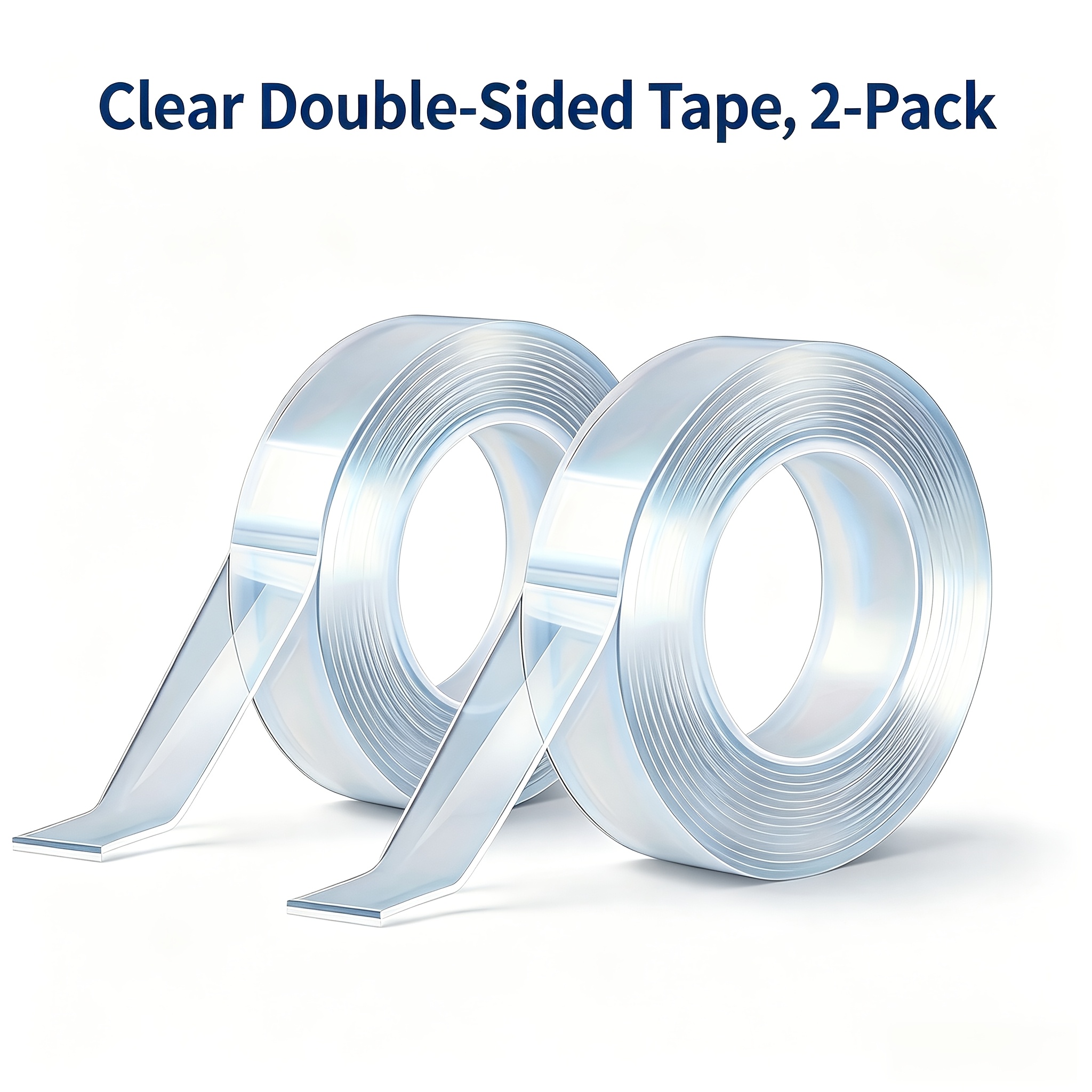 TEMU 2/5 Rolls Heavy-duty Nano Double-sided Tape, Reusable, Washable, Removable, No Residue, Strong Adhesive Tape For Home, Office, And Car