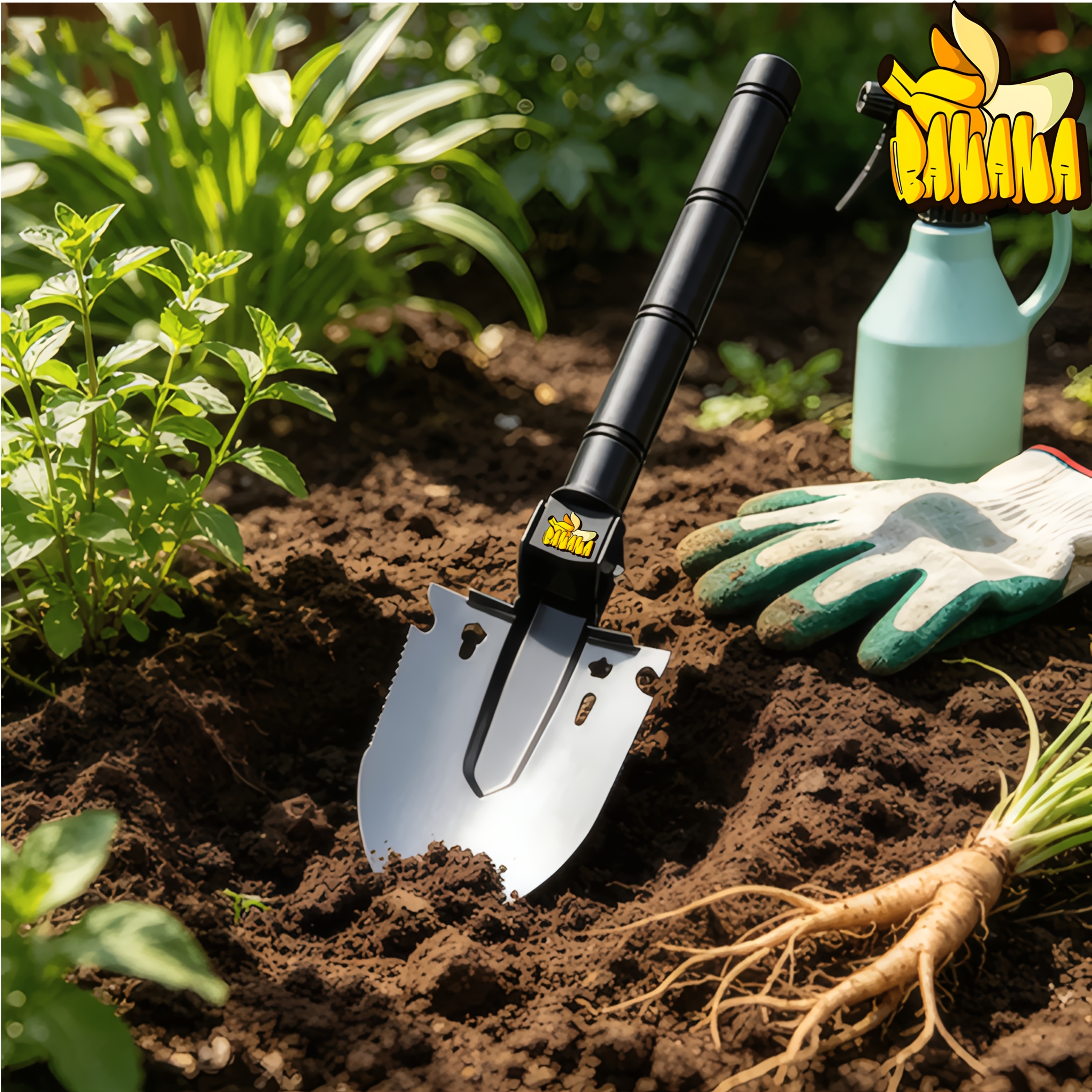 Banana-Shaped Design Multi-Purpose Shovel for Camping
