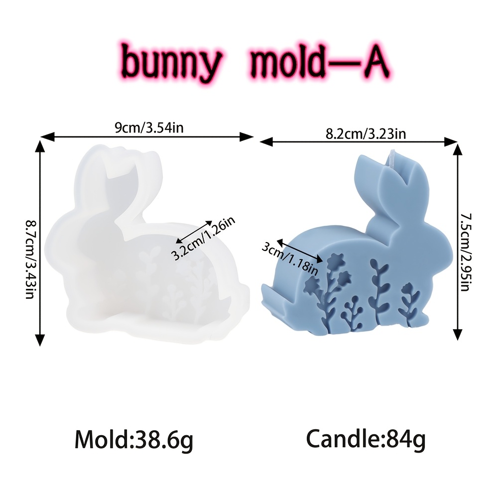 TEMU Cute Easter Bunny Silicone Mold Rabbit Resin Casting Mold Craft Shape Resin, Plaster And Candle Crafts Easter Theme