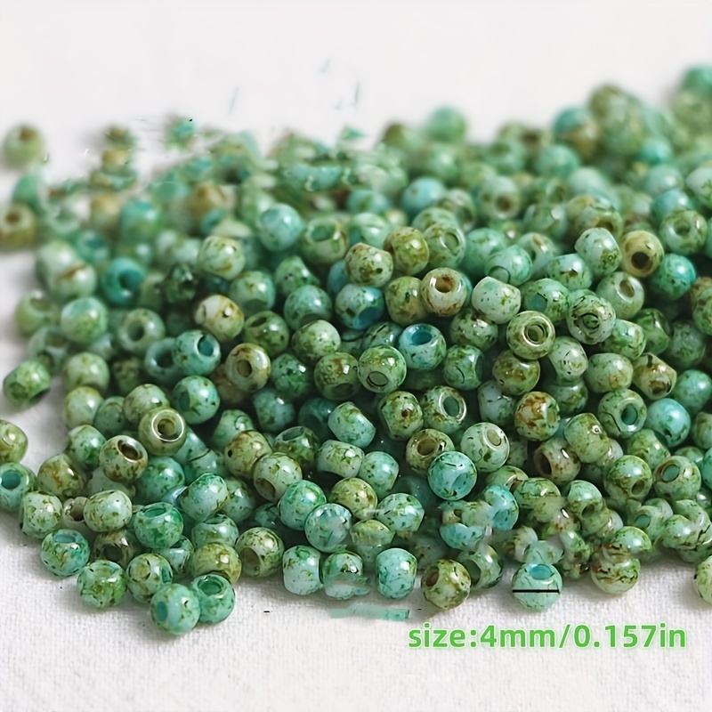 138pcs Picasso Colored Glass Rice Beads for DIY Jewelry