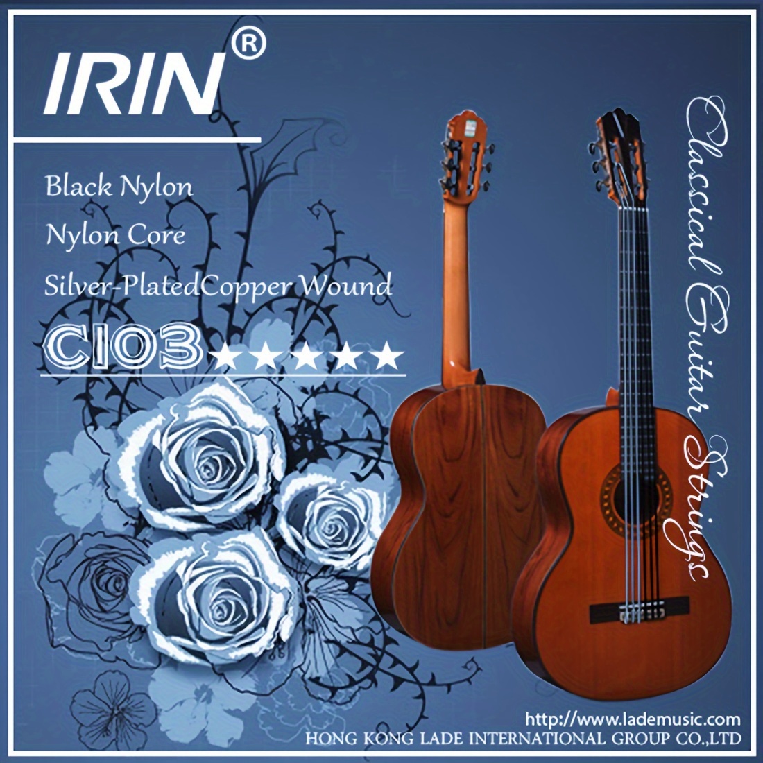 E-shop IRIN Klassische Gitarrensaiten Schwarz und Weiß Nylon Leichte Saiten