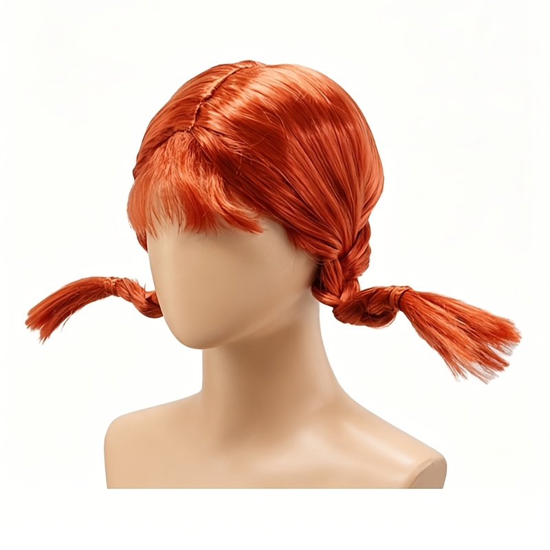 Cartoon Double Braid Wig, Suitable For Cosplay Tale Character Dressing Synthetic Wig, Party Theme Styling, Braid Bent