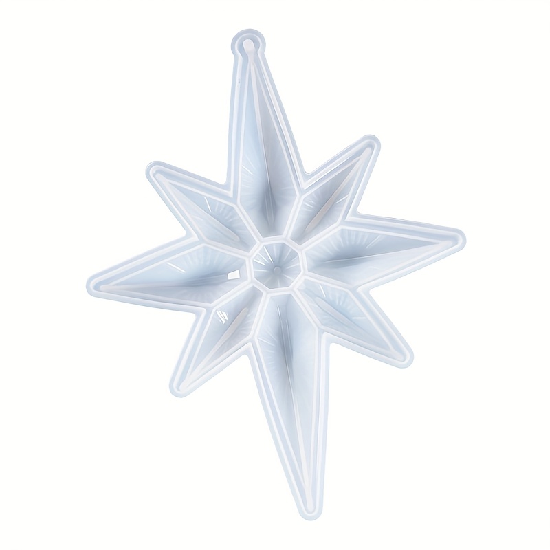Image of 1pc Octagonal Star Pendant Silicone Mold, Christmas Ornament Pendant, Resin Casting Mold, Suitable For Diy Crafting With Plaster, Resin, , Etc., Used For Christmas Decorations And Christmas Gifts