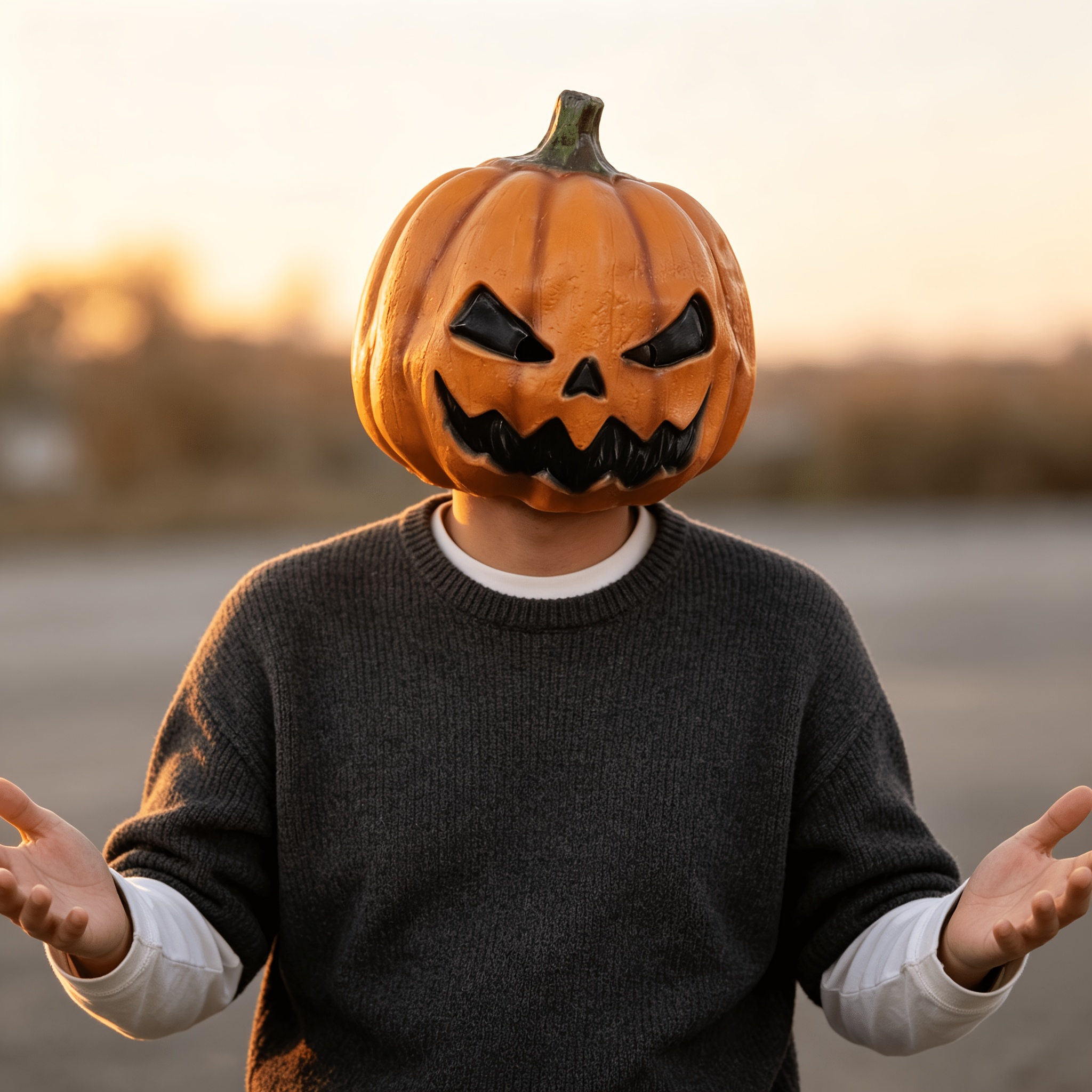 TEMU Unisex Adult Latex Pumpkin Mask, Fun Pumpkin Headgear, Halloween Cosplay Costume Accessory, Holiday Party Photo Props